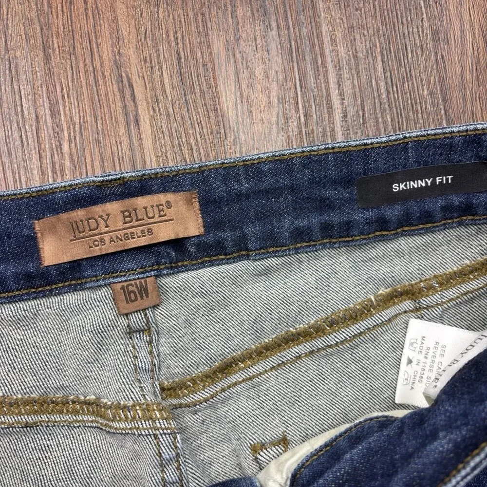 Judy Blue Skinny Fit Jeans JB88692 Dark Wash Women’s Size 16W - Picture 5 of 11